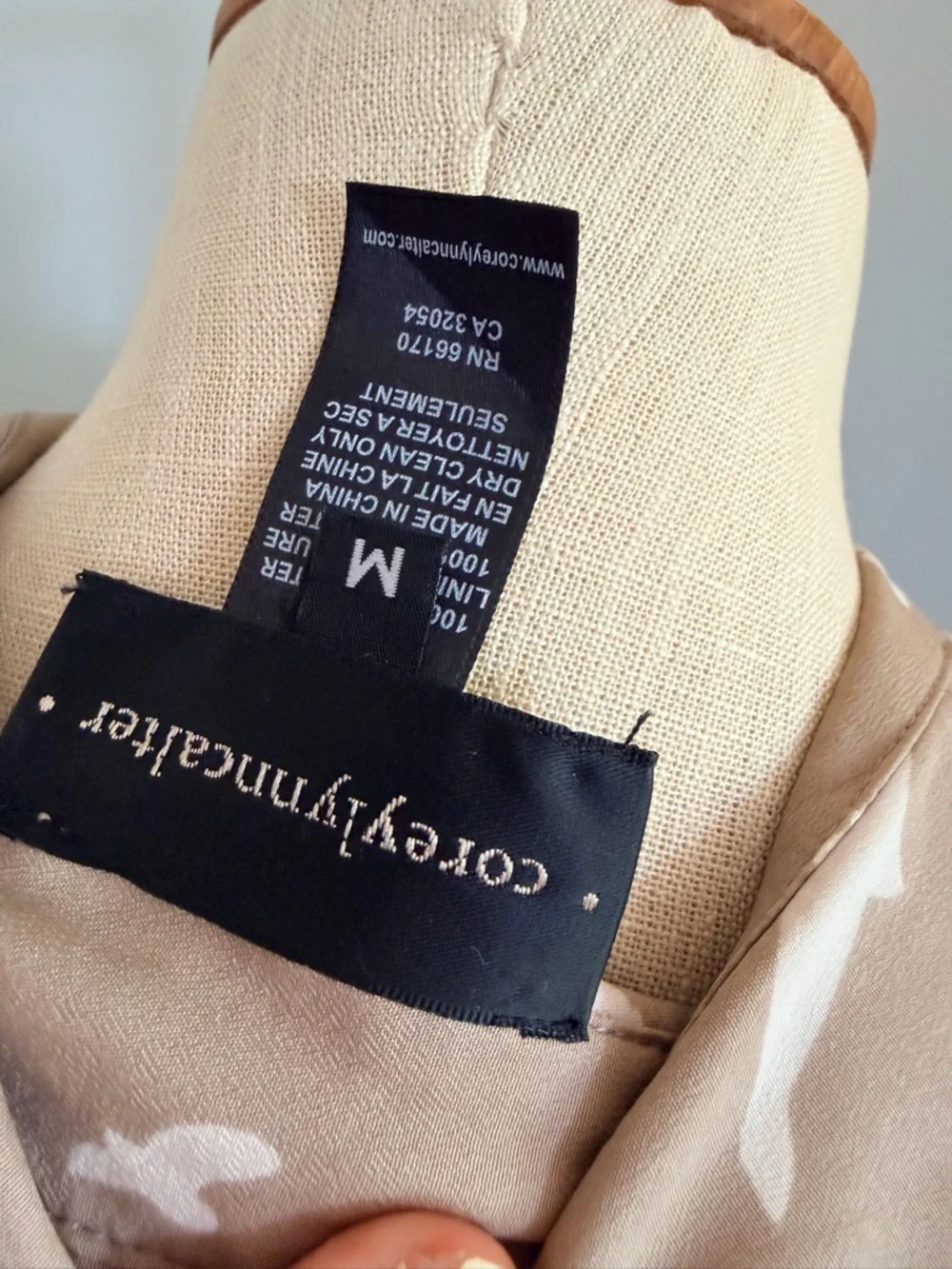 Corey Lynn Calter for Anthropologie Beige Bird-Print Tie-Waist Jumpsuit - Picture 8 of 9